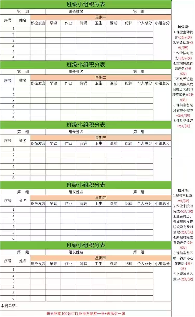330个班主任班级管理常用表格座位表家访表班委表网盘打包下载